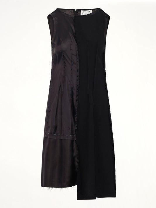 MAISON MARGIELA Silk Twill Midi Dress (Black)