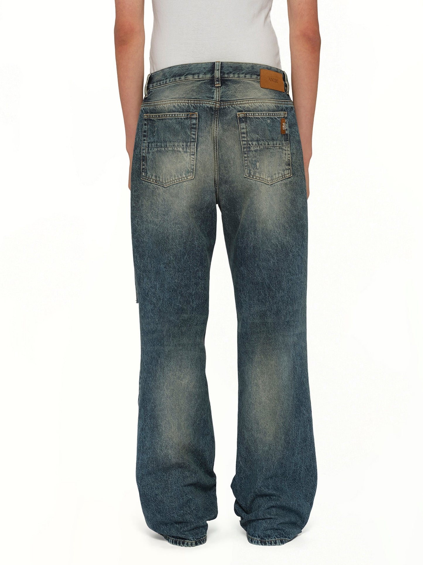 AMIRI Slashed Bootcut Jean (Blue)