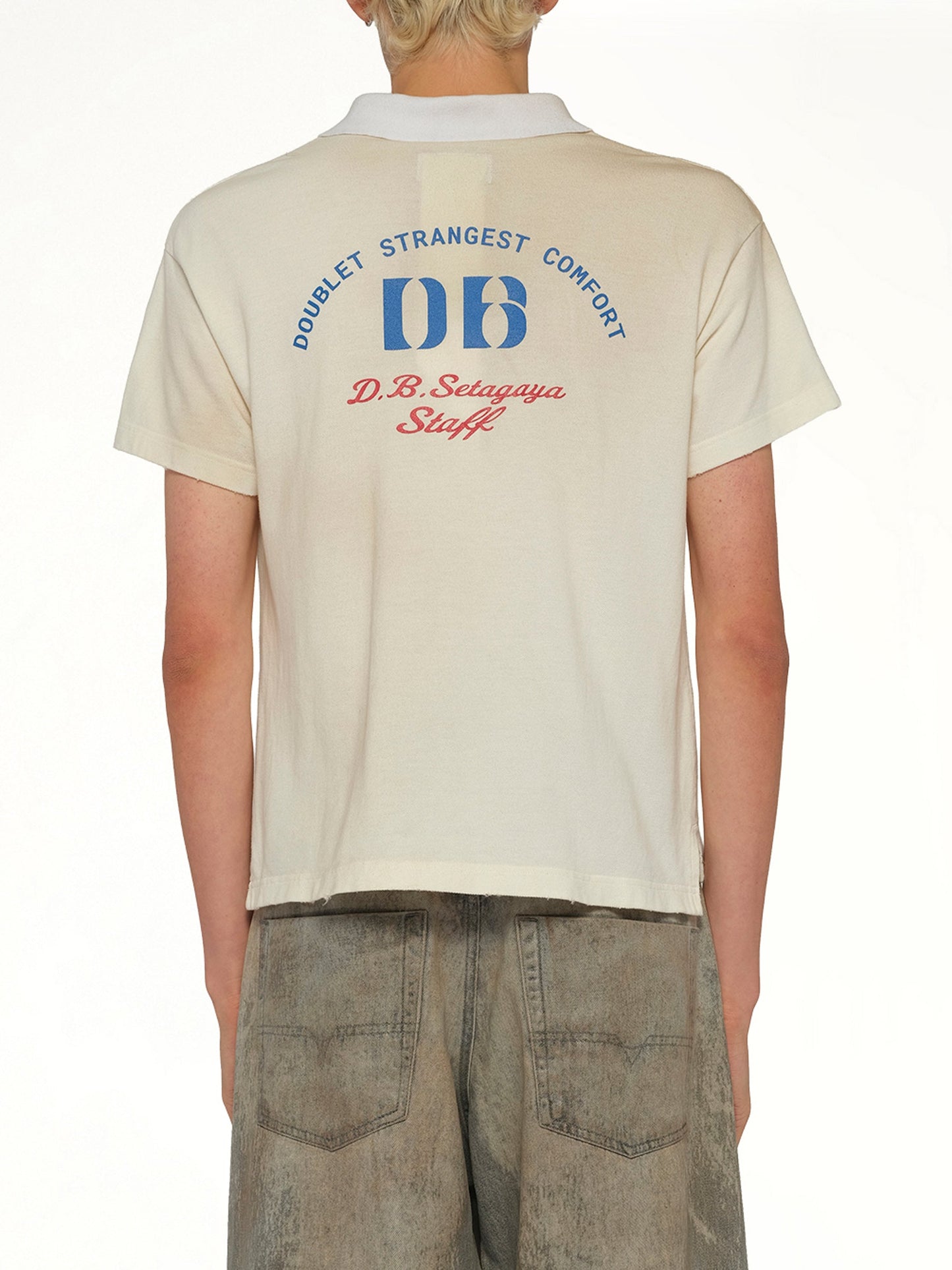 DOUBLET Polo Shirt With My Workwear Bear (White)
