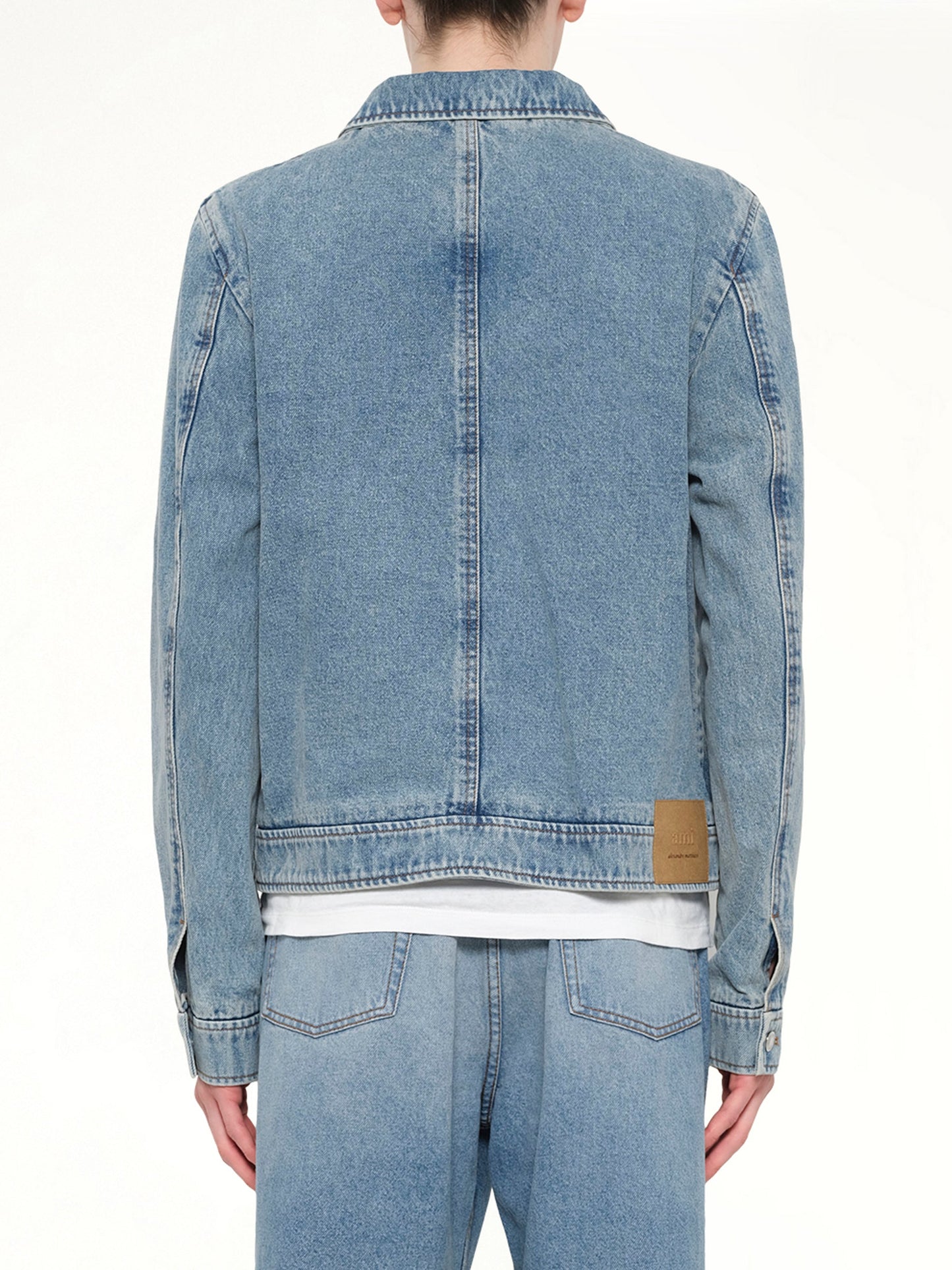 AMI PARIS Contrasted ADC Denim Jacket (Blue)