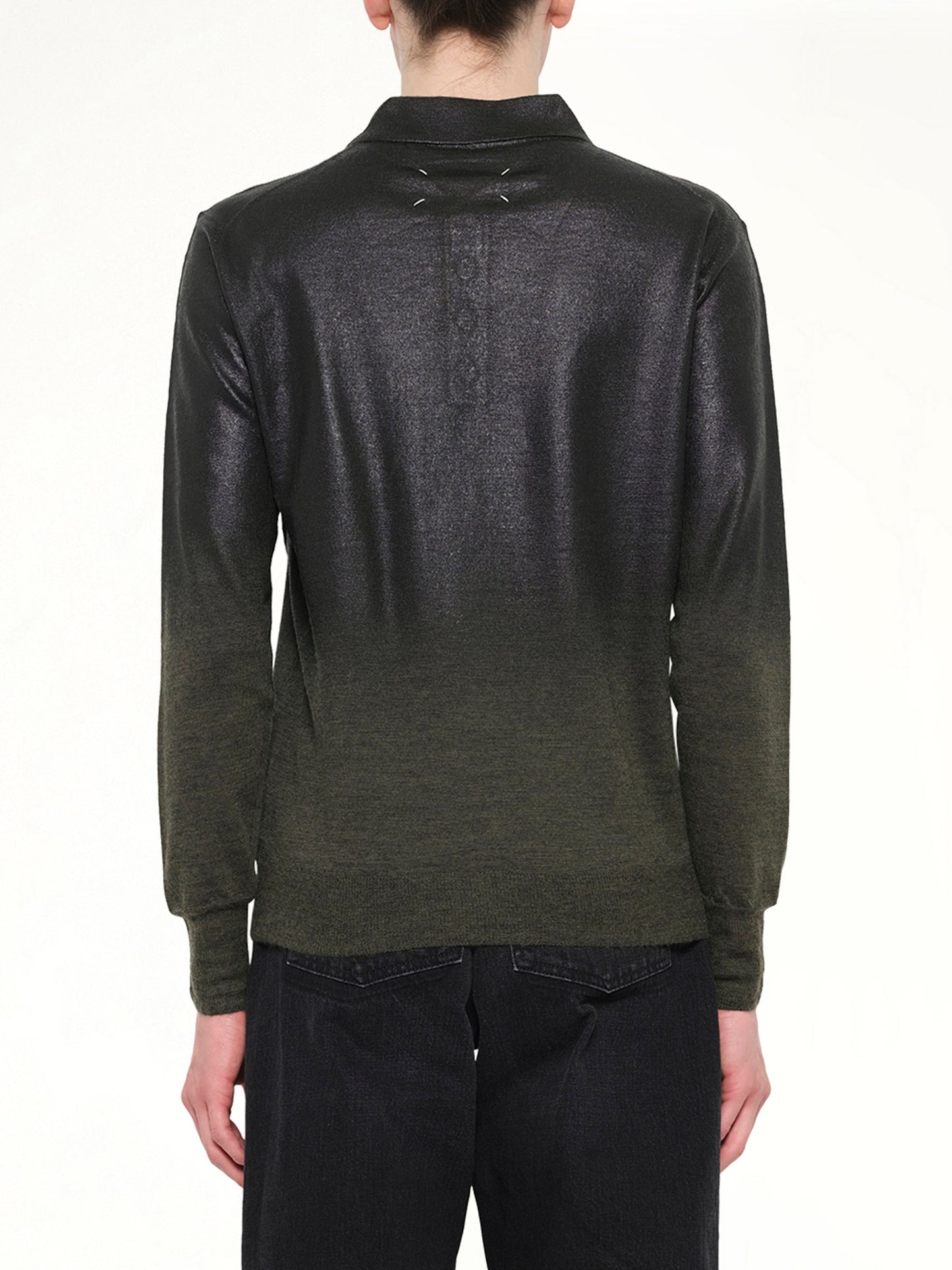 MAISON MARGIELA Coated Knit Polo (Green)