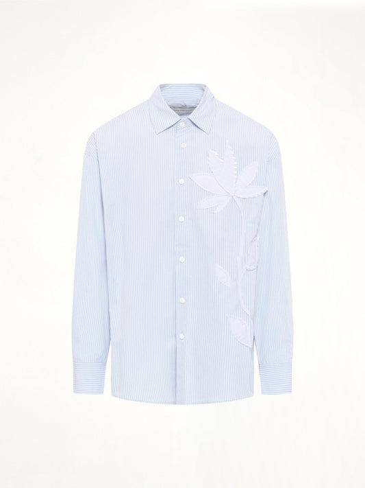 FENG CHEN WANG Plants Patched Shirt (Blue)