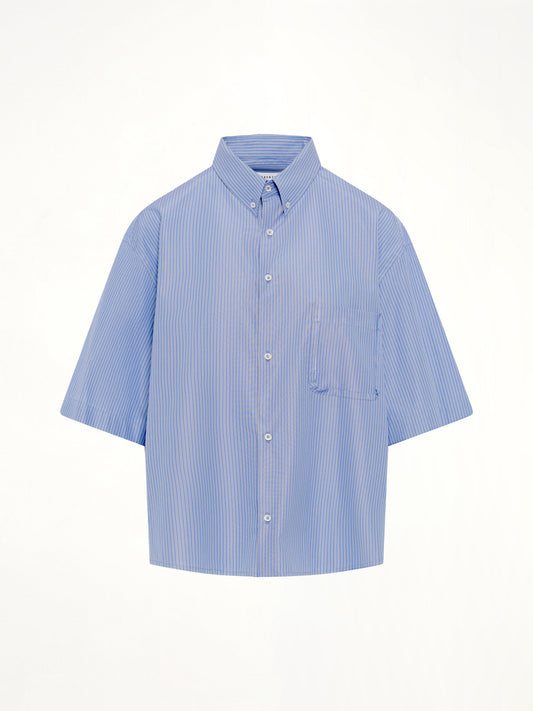 MAISON MARGIELA Stripe Short Sleeve Shirt (Blue)