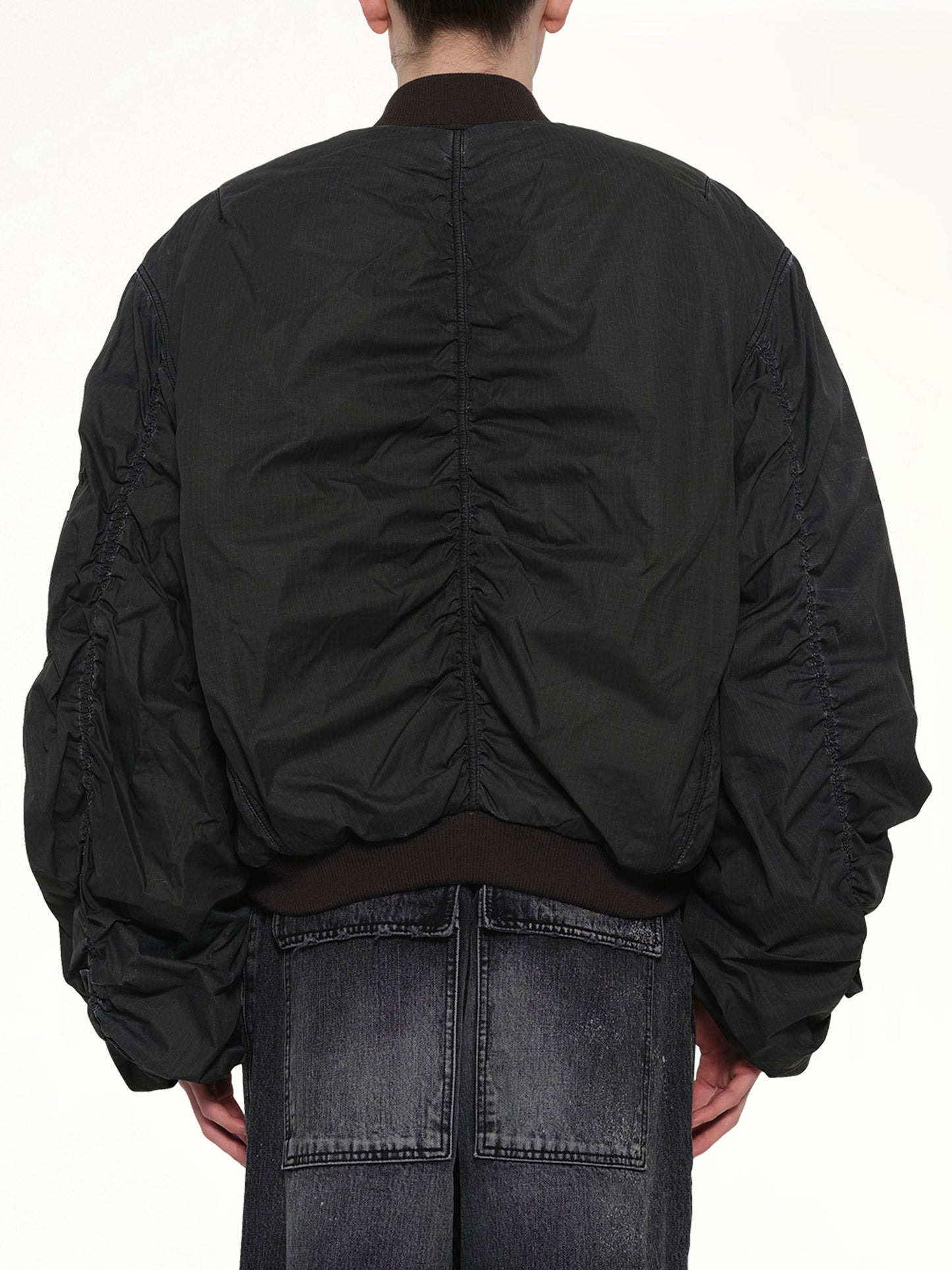 WE11DONE Washed Nylon Bomber (Black)