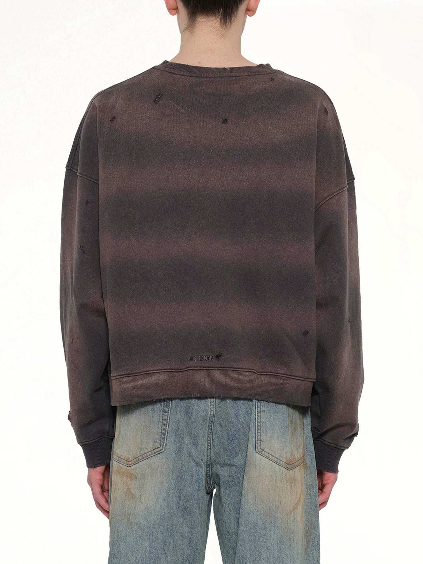 WE11DONE Paper Note Grunge Sweatshirt (Grey)