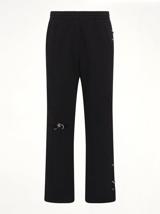 WE11DONE Piercing Detail Sweatpants (Black)