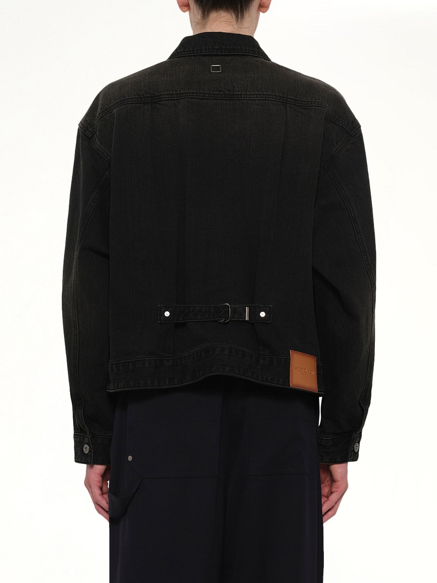 WOOYOUNGMI Stone Washed Denim Jacket (Black)