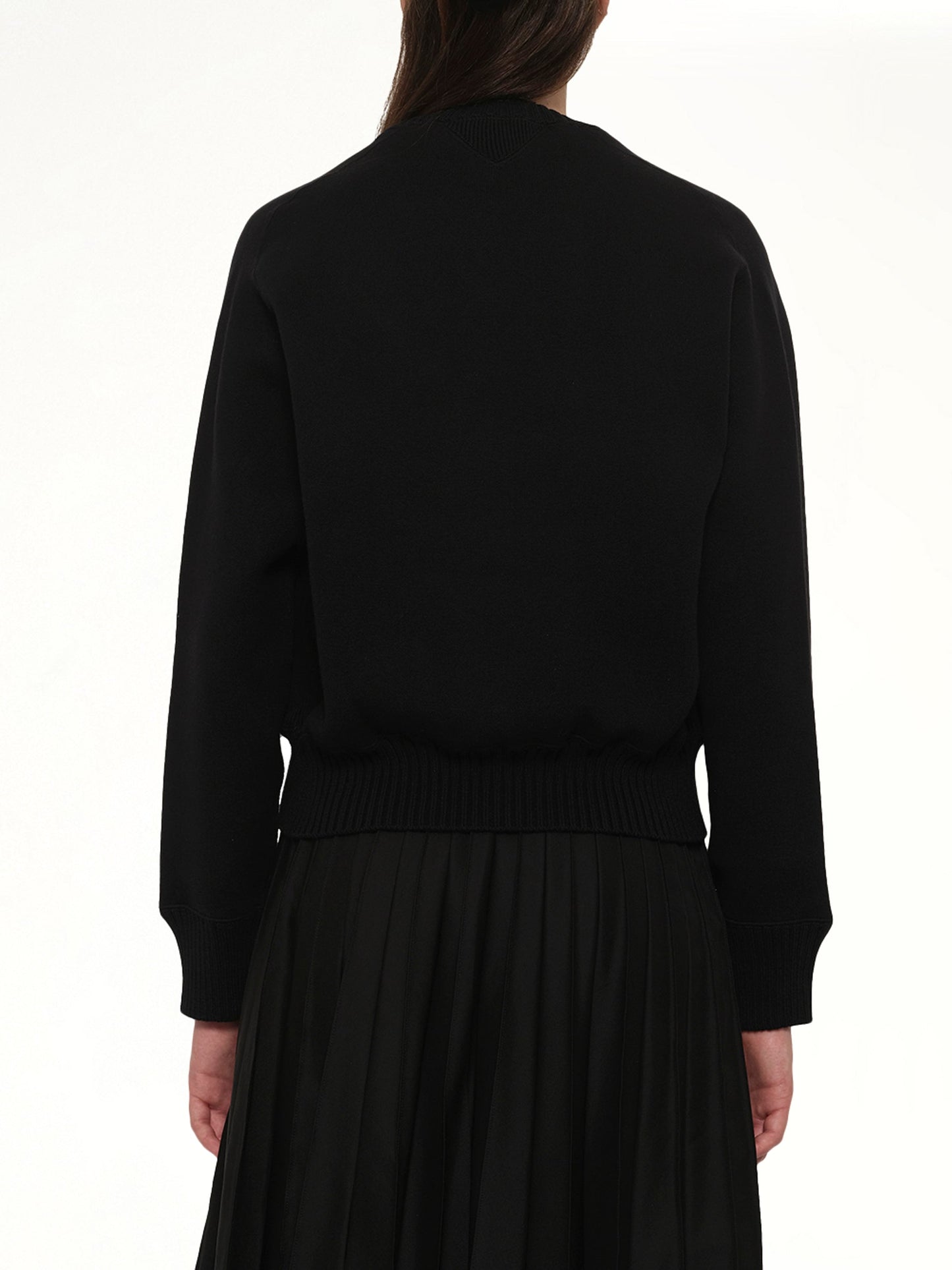 SACAI Cotton Cashmere Knit Pullover (Black)