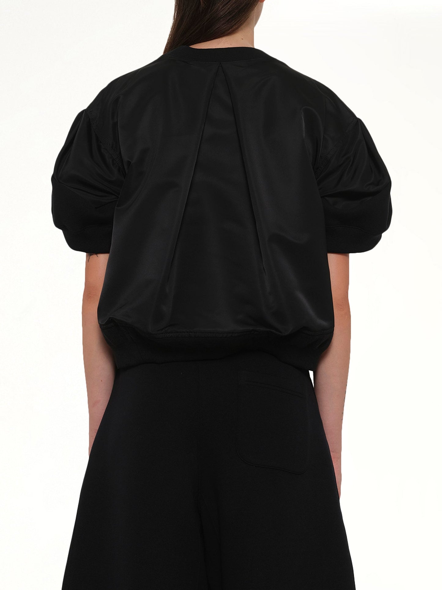 SACAI Sponge Sweat Short Sleeve Pullover (Black)
