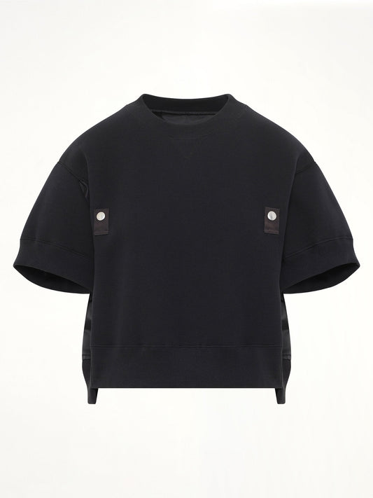 SACAI Sponge Sweat Short Sleeve Pullover (Black)