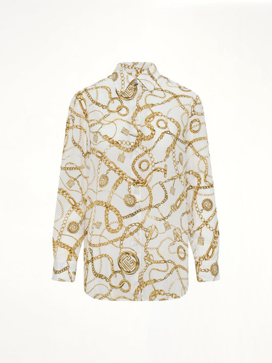 BALMAIN Chains Printed T-Shirt (White)