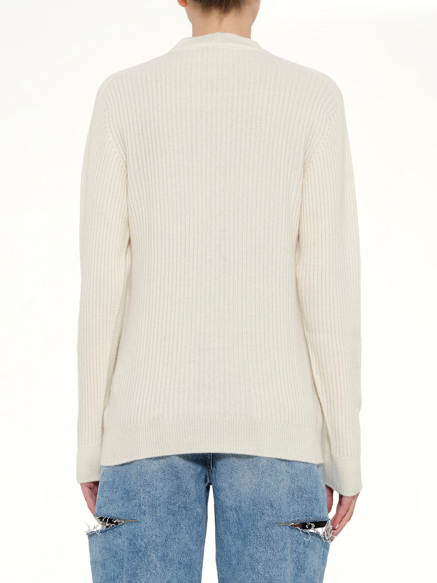 BALMAIN Buttoned Cashmere Cardigan (Natural)