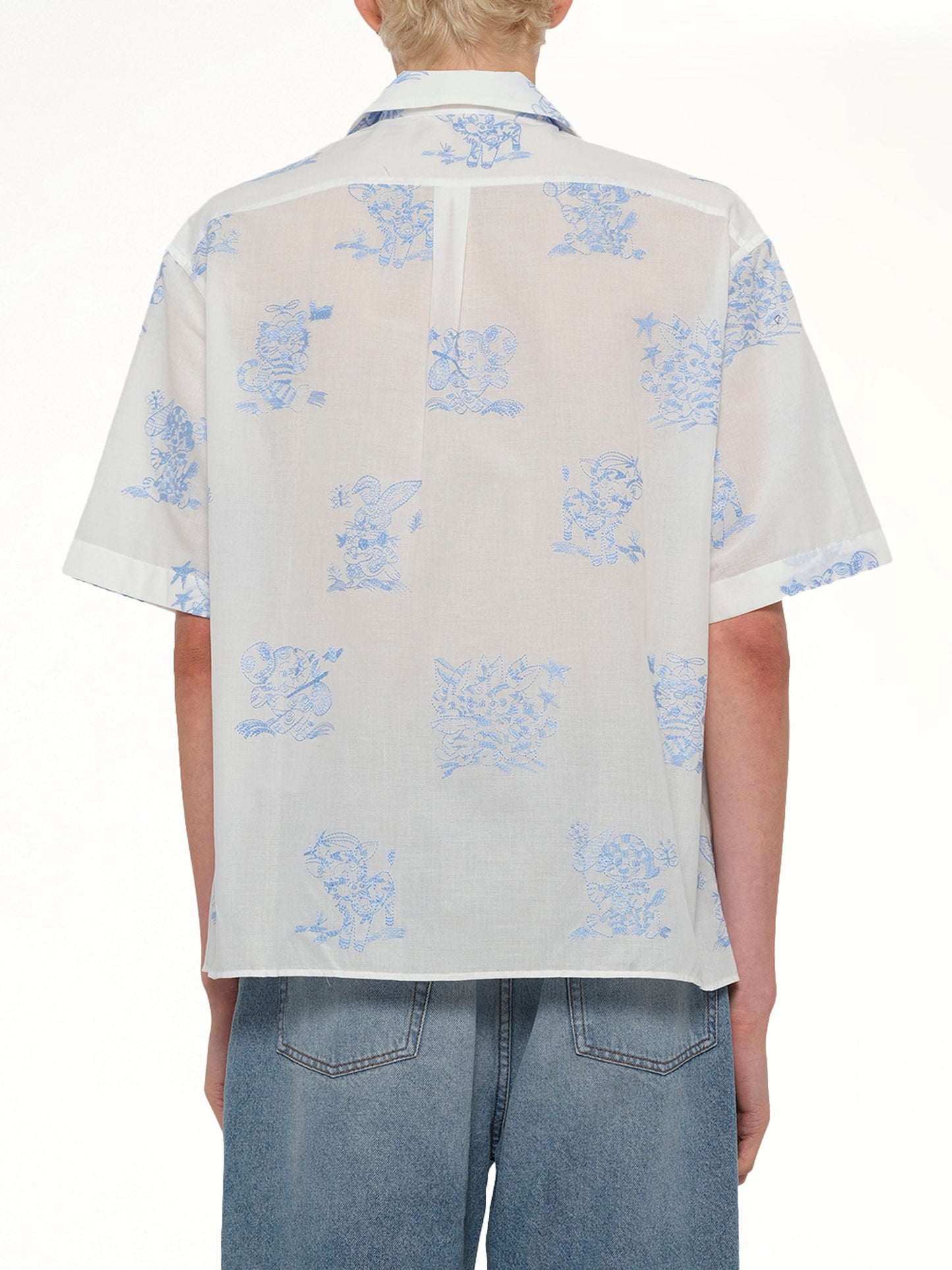 Kenzo Cartoon Hawaiian Short Sleeve Shirt (White)