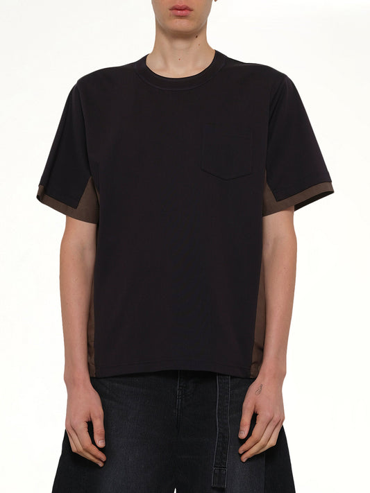 Image of T-Shirts. Product name - Cotton Typewriter x Cotton Jersey T-Shirt in Navy colour by brand - SACAI