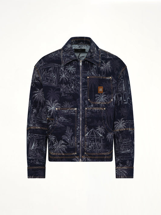AMIRI Chateau Palms Jacquard Jacket (Indigo)