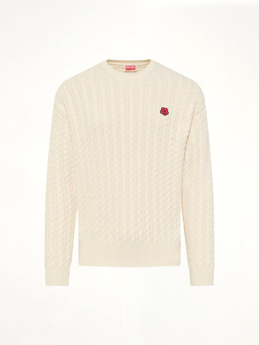 KENZO Boke Flower Cable Knit Jumper (Beige)