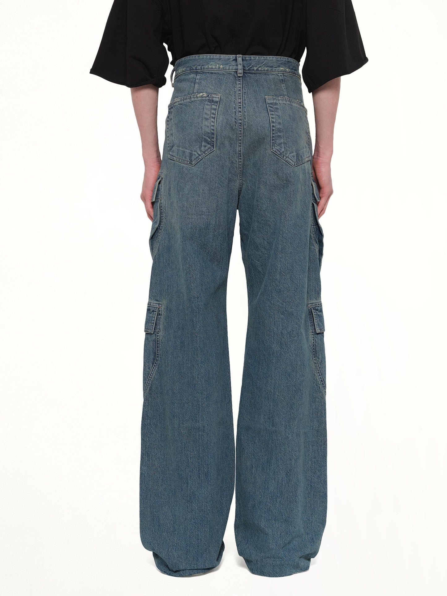 RICK OWENS DRKSHDW Double Cargo Jeans (Blue)