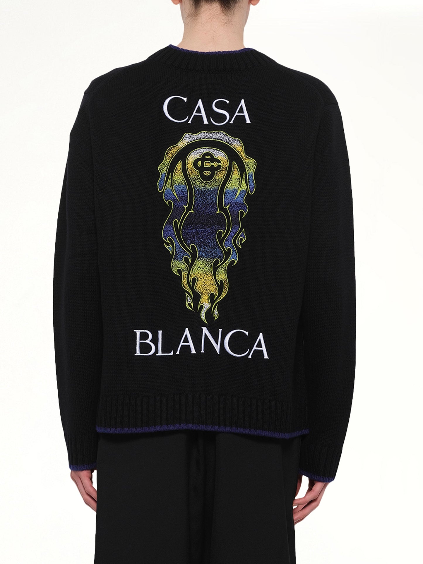 CASABLANCA Flaming Tennis Ball Cardigan (Black)