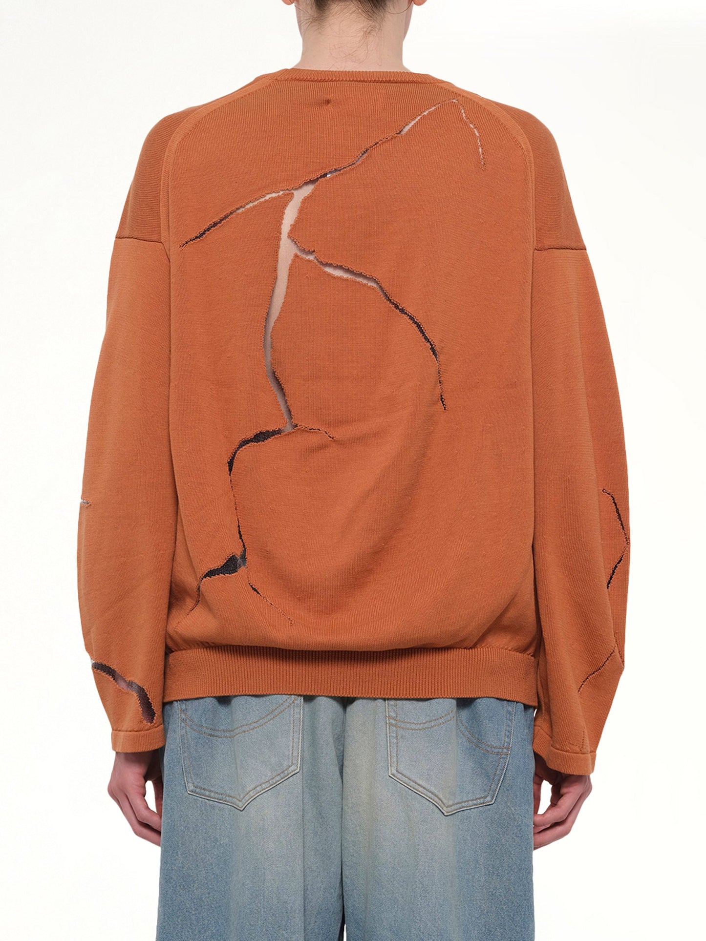 DOUBLET Cracked Egg Knit Pullover (Brown)