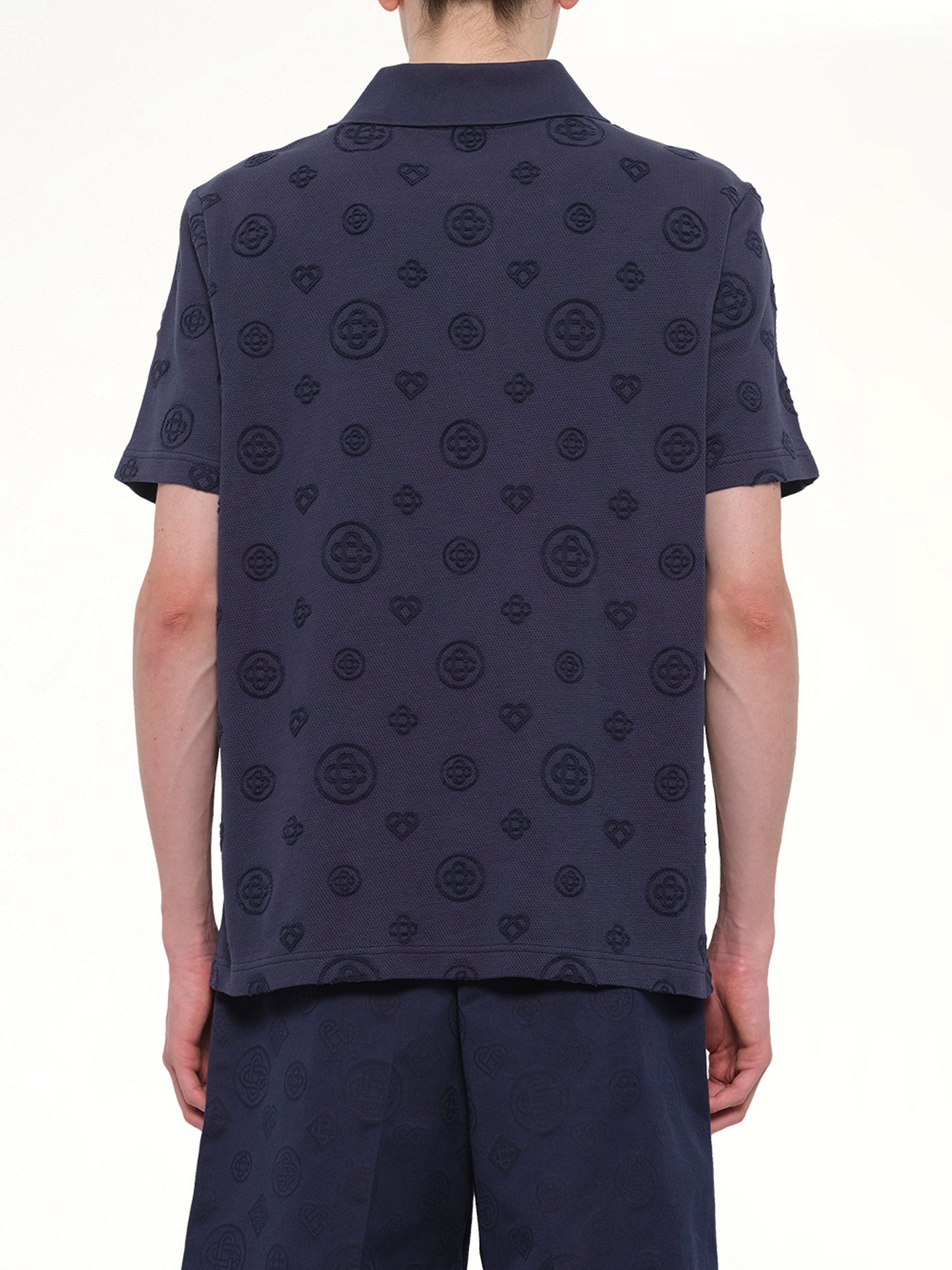 CASABLANCA Applique Monogram Polo (Navy)