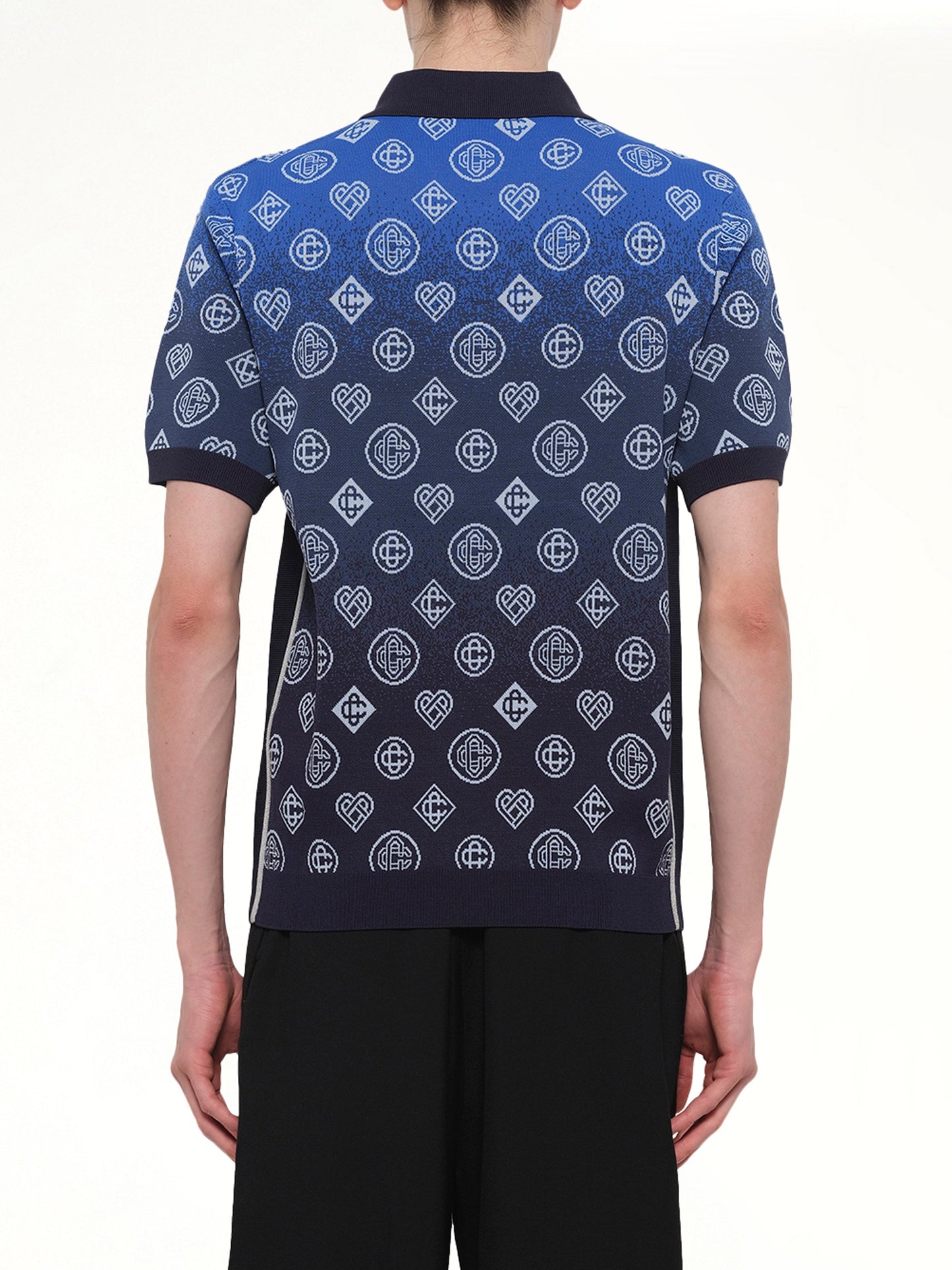 CASABLANCA Gradient Monogram Polo Shirt (Blue)