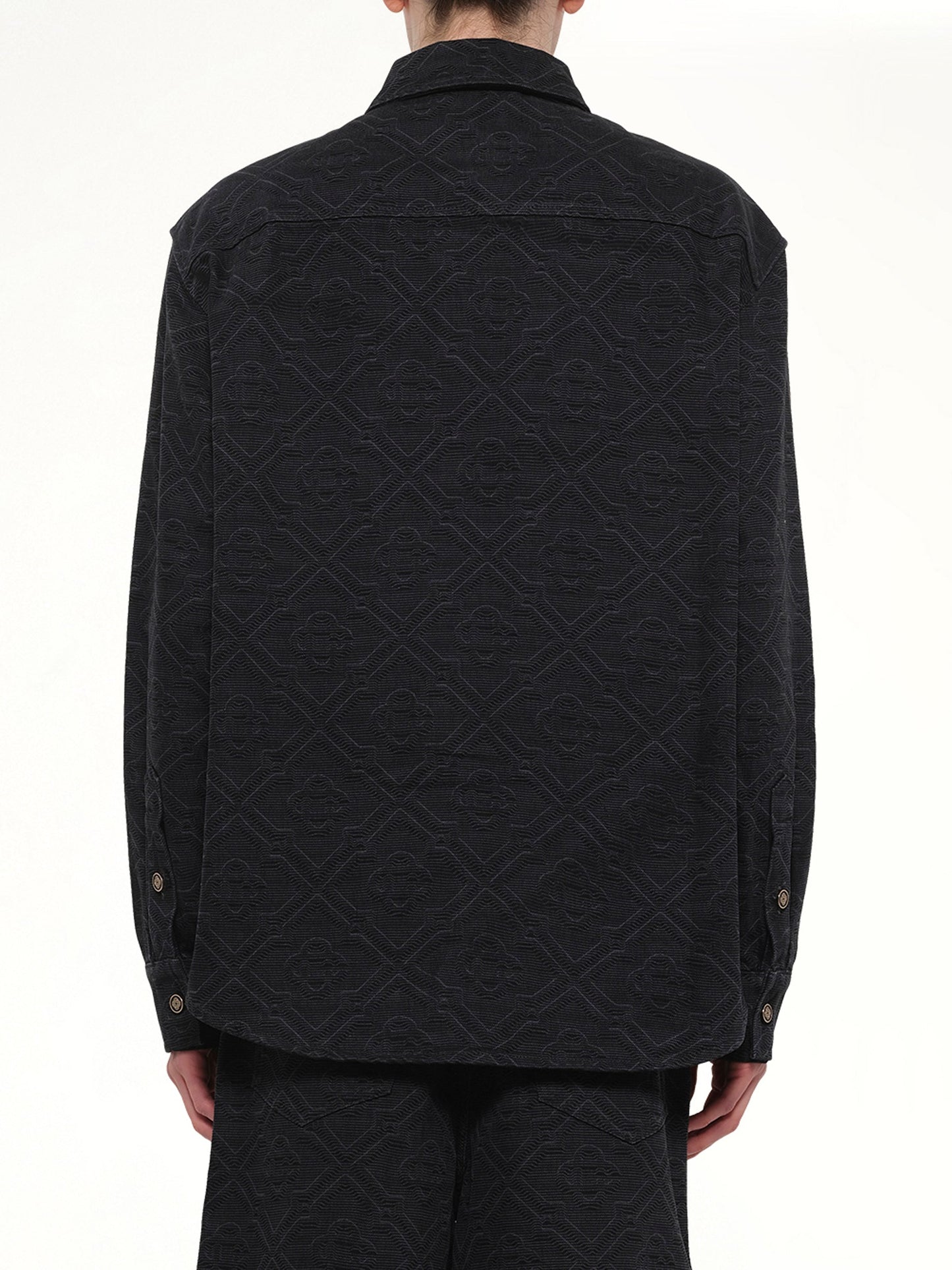 CASABLANCA Laser Monogram Denim Shirt (Black)