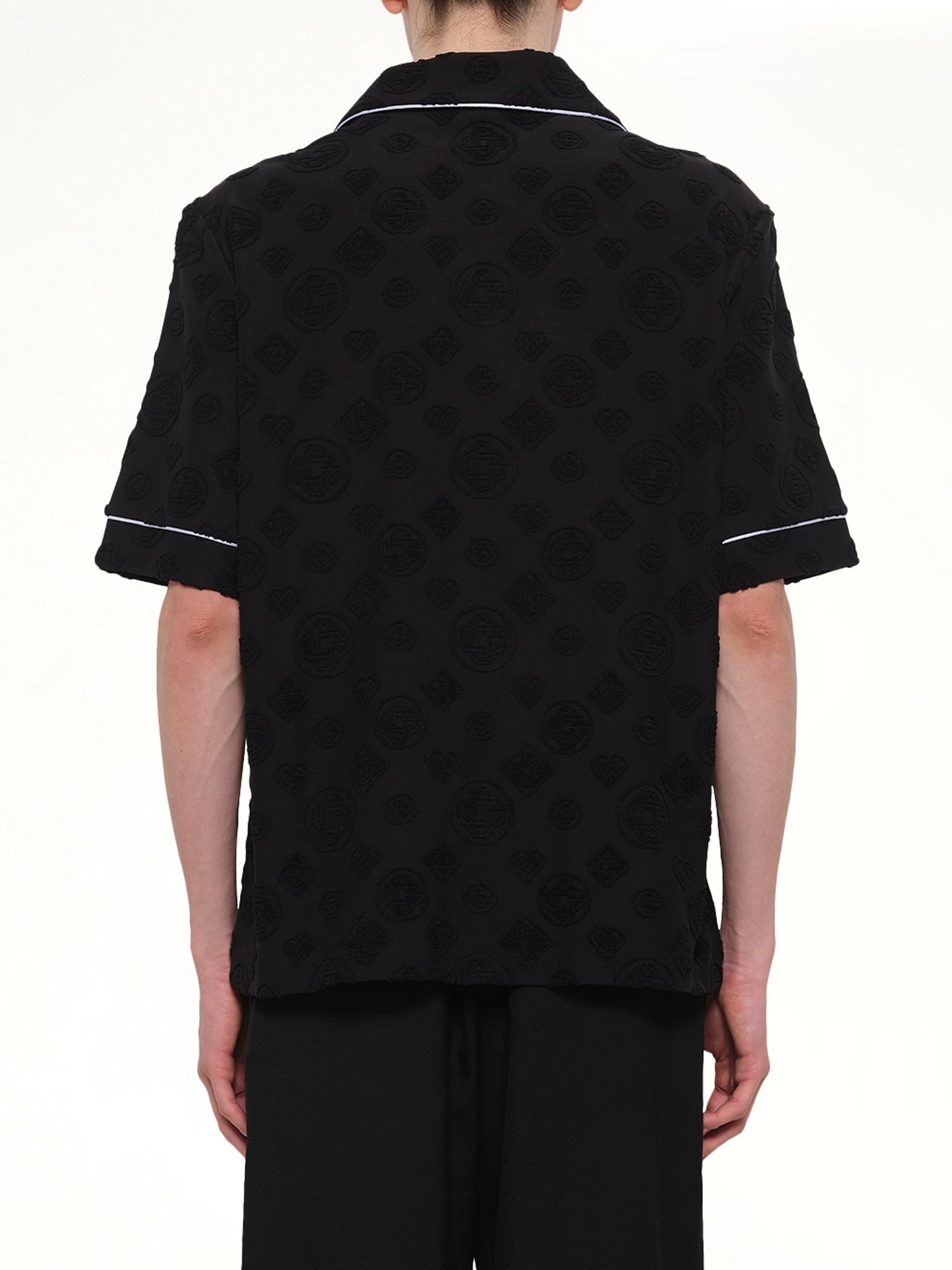 CASABLANCA Towelling Monogram Shirt (Black)