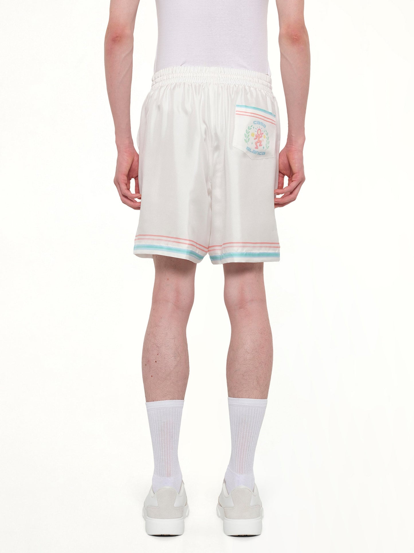CASABLANCA Dance Joy Silk Shorts (White)