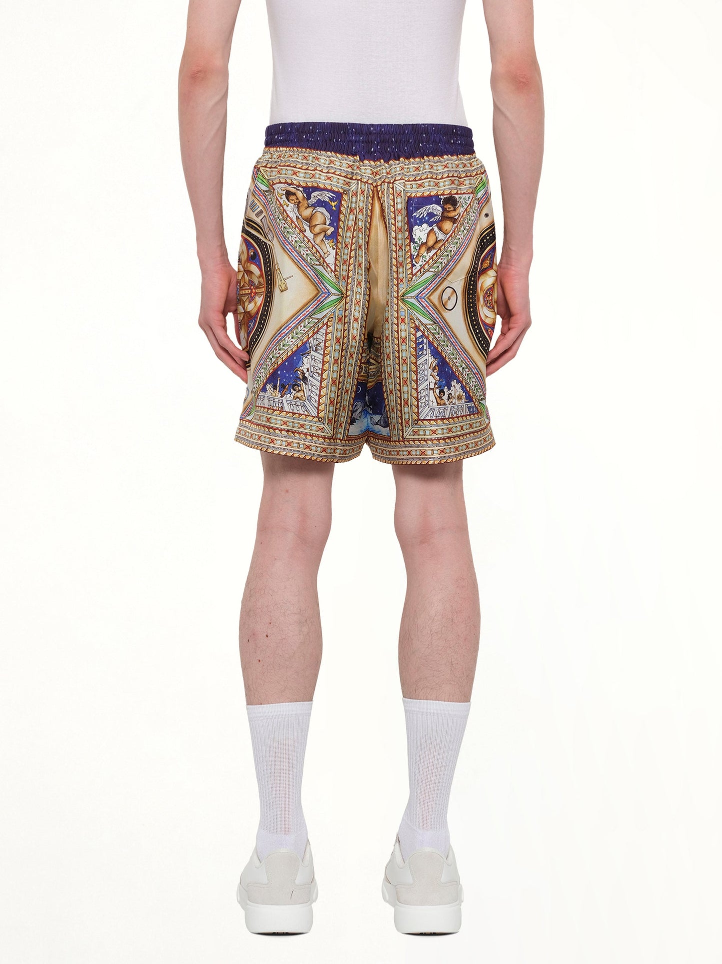 CASABLANCA Plafond Orne De Musique Silk Shorts (Brown)