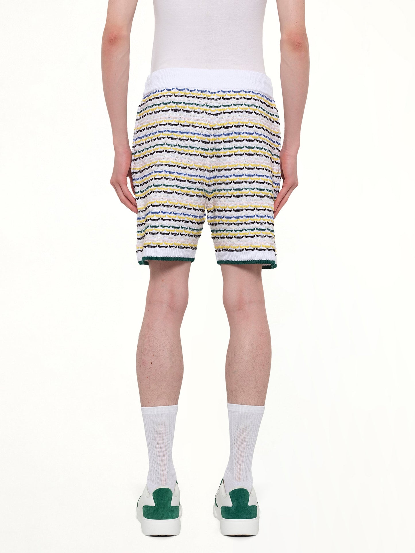 CASABLANCA Tuck Stitch Shorts (White)