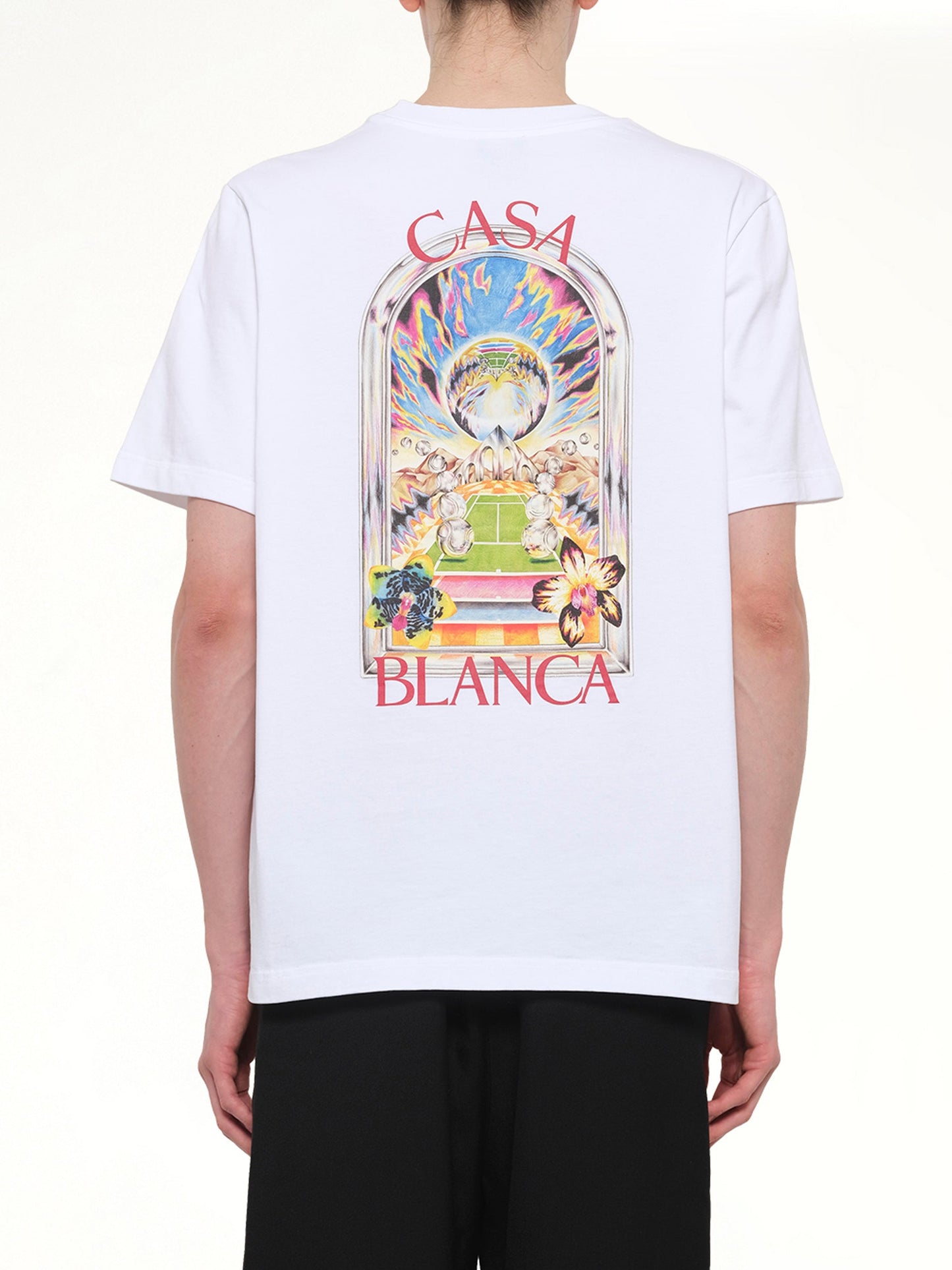 CASABLANCA Tennis Landscape Classic T-Shirt (White)