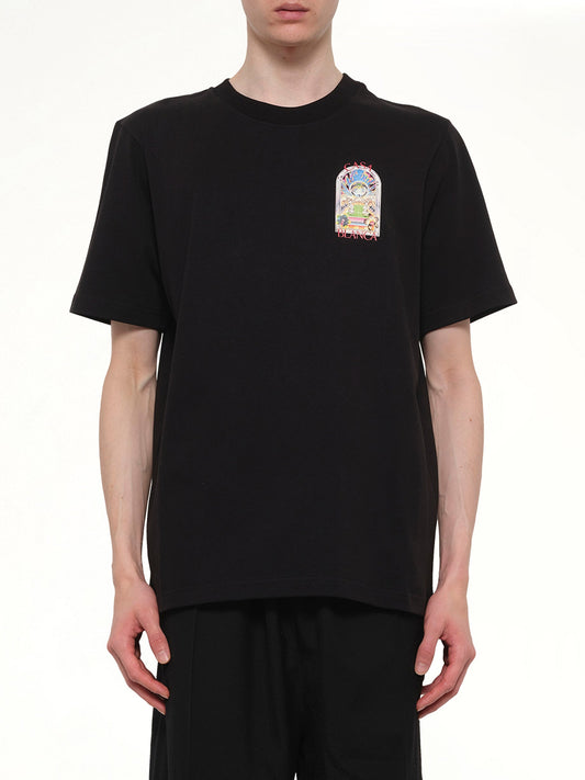 Image of T-Shirts. Product name - Tennis Landscape Classic T-Shirt in White colour by brand - CASABLANCA