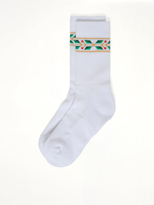 CASABLANCA Laurel Ribbed Sports Socks (White)