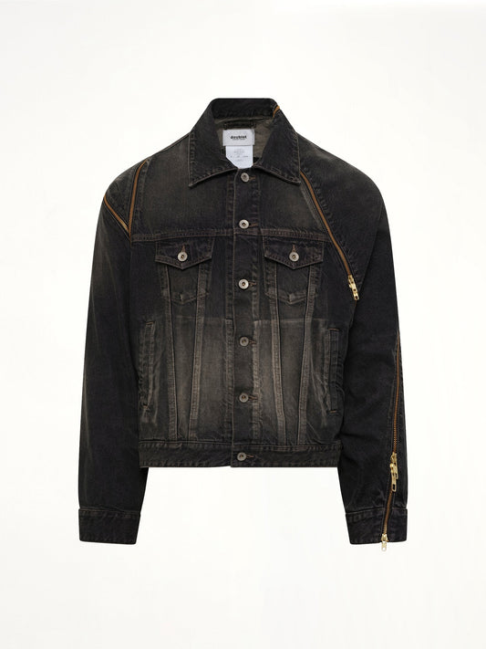 DOUBLET Filleted Zip Denim Jacket (Black)