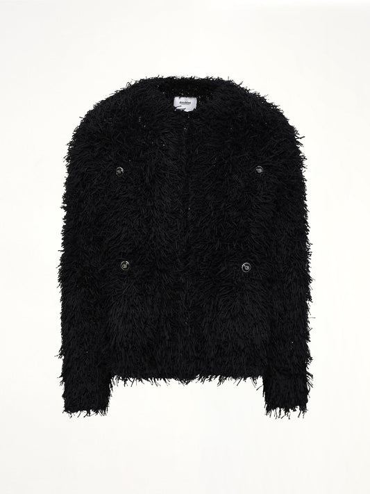 DOUBLET Straw Tweed Knit Cardigan (Black)
