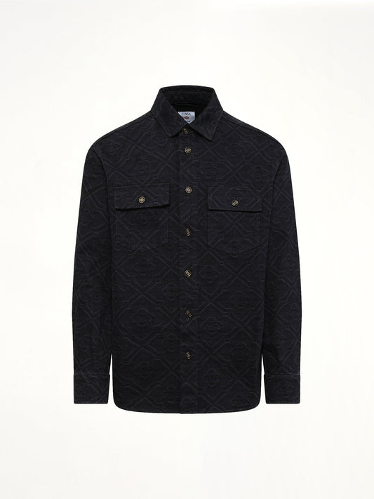 CASABLANCA Laser Monogram Denim Shirt (Black)