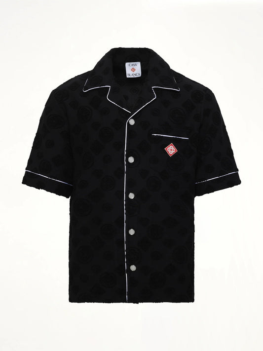 CASABLANCA Towelling Monogram Shirt (Black)