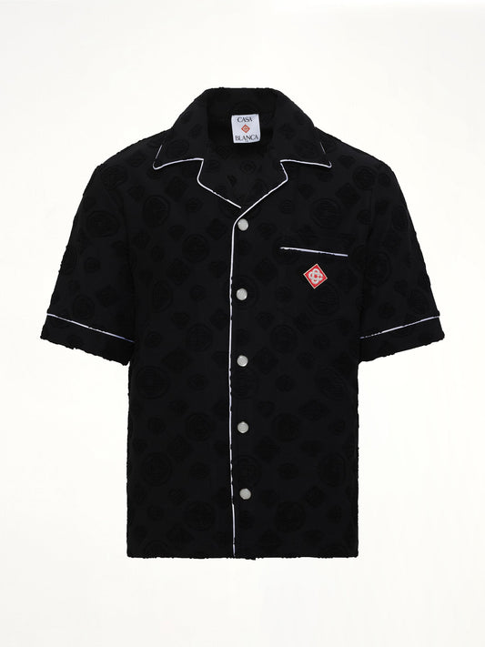 CASABLANCA Towelling Monogram Shirt (Black)