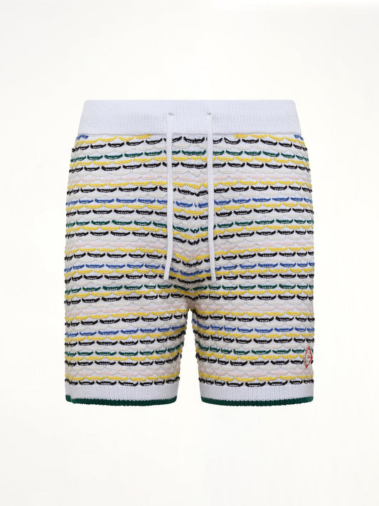 CASABLANCA Tuck Stitch Shorts (White)