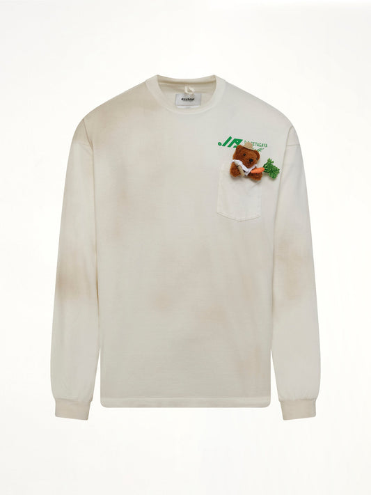 DOUBLET L/S T-Shirt With My Workwear Bear (White)