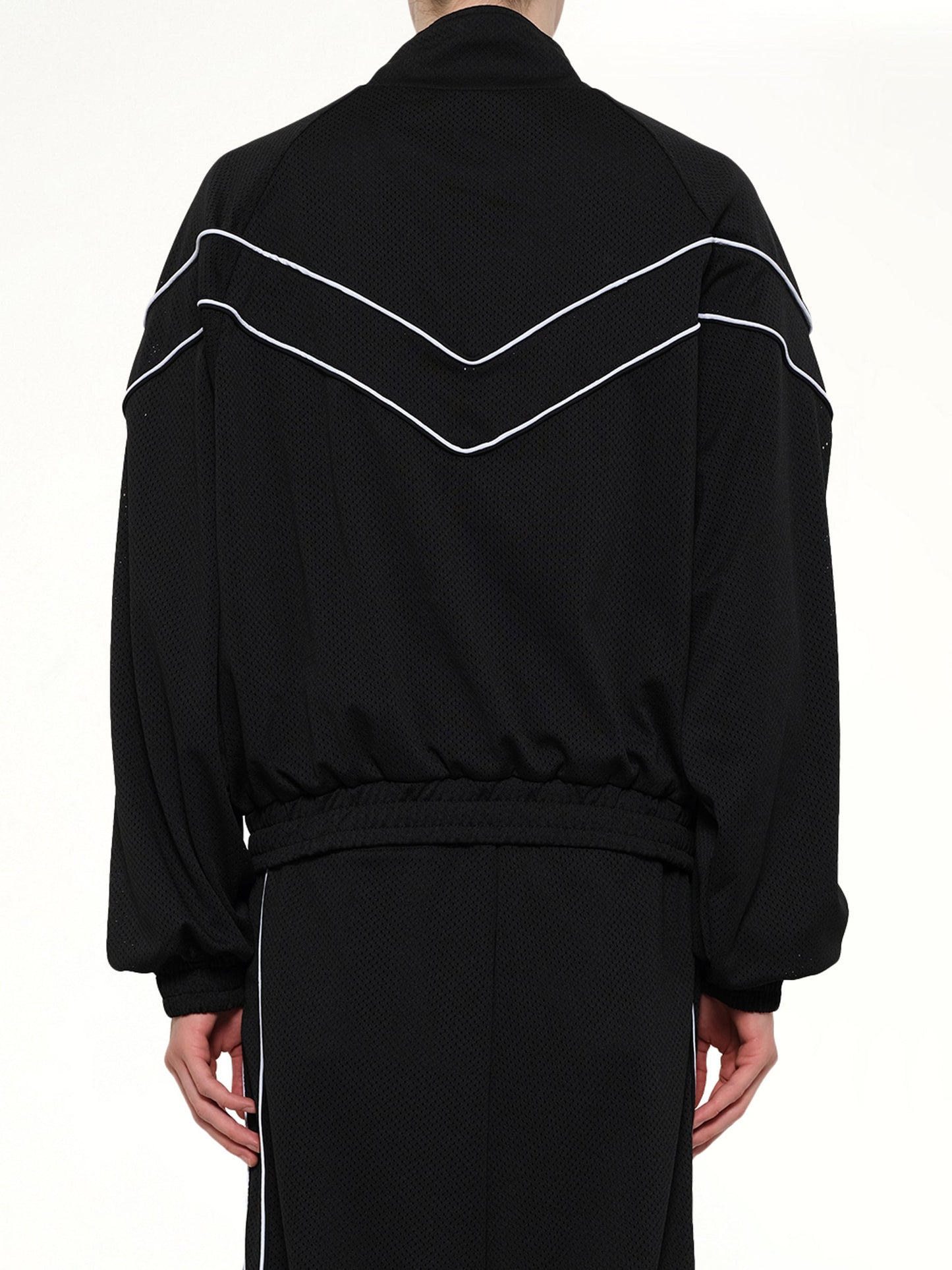 Rhude Mesh Piping Raglan Track Jacket (Black)