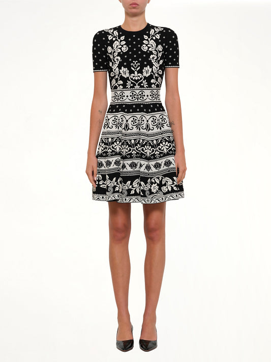 ALEXANDER MCQUEEN Floral Mini Dress (Black)