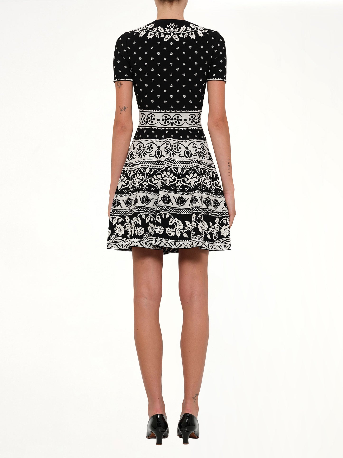 ALEXANDER MCQUEEN Floral Mini Dress (Black)