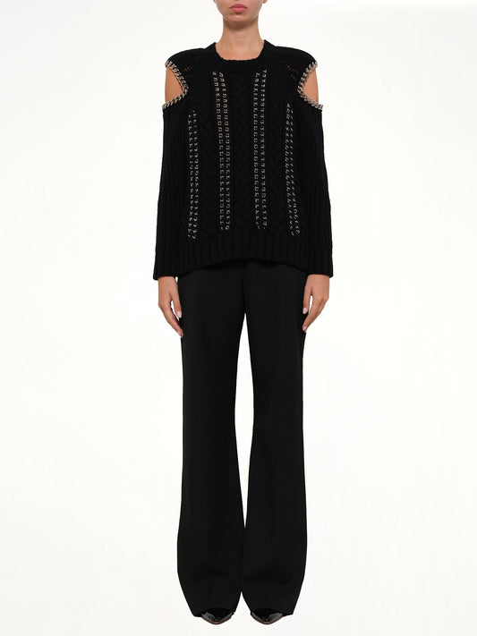 ALEXANDER MCQUEEN Crew Neck O/S Knitwear (Black)
