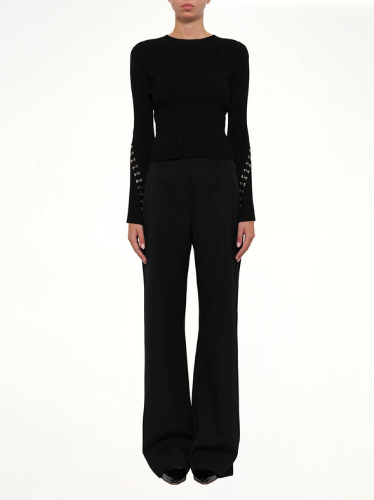 ALEXANDER MCQUEEN Slash Crew Neck Knitwear (Black)