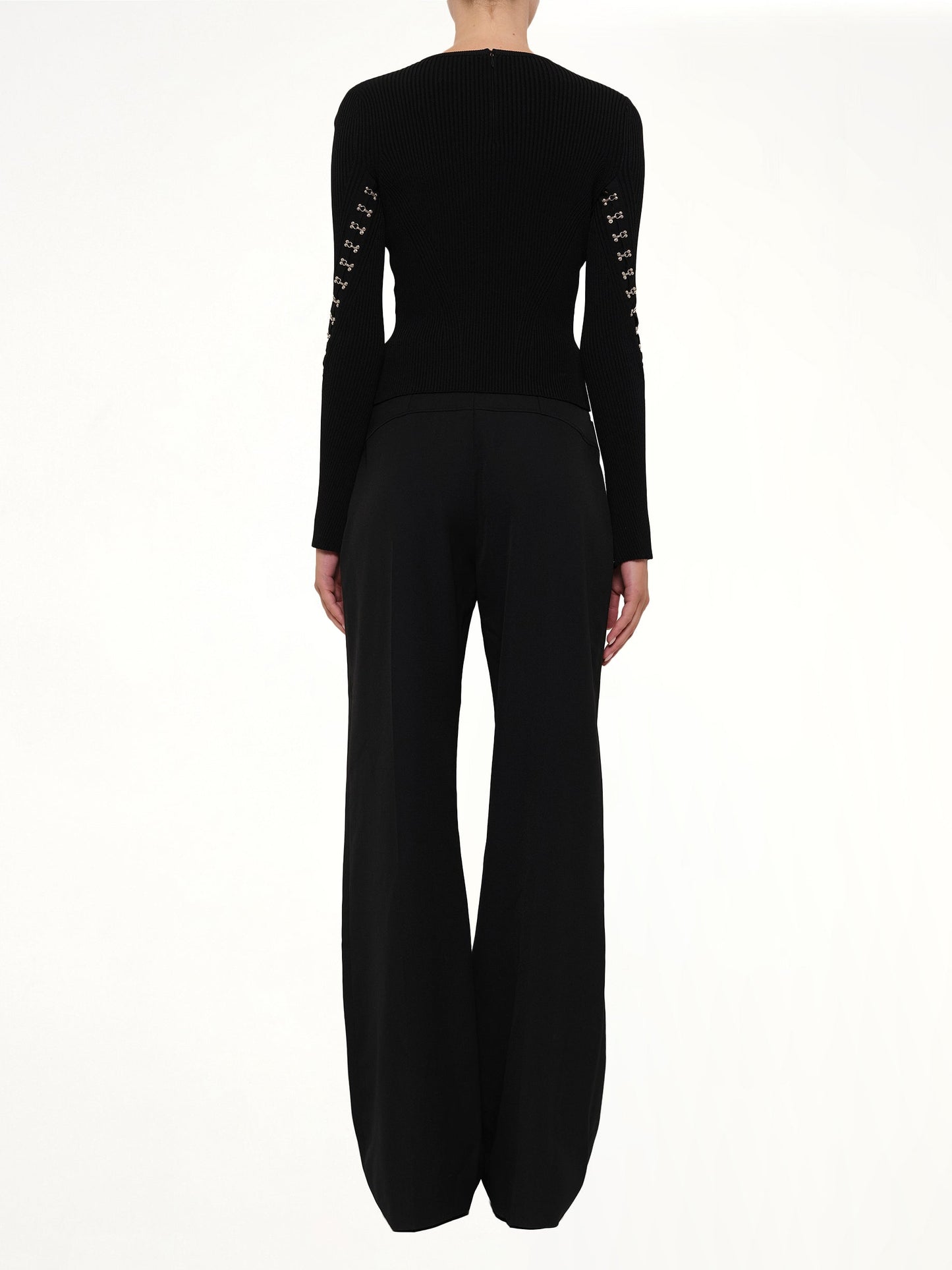 ALEXANDER MCQUEEN Slash Crew Neck Knitwear (Black)
