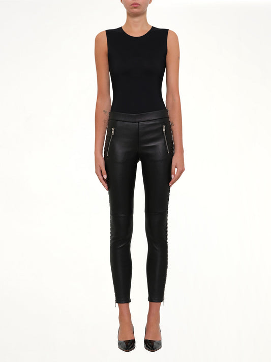 ALEXANDER MCQUEEN Leather Leggings (Black)