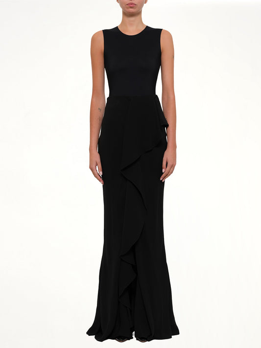 ALEXANDER MCQUEEN Long Drape Skirt (Black)