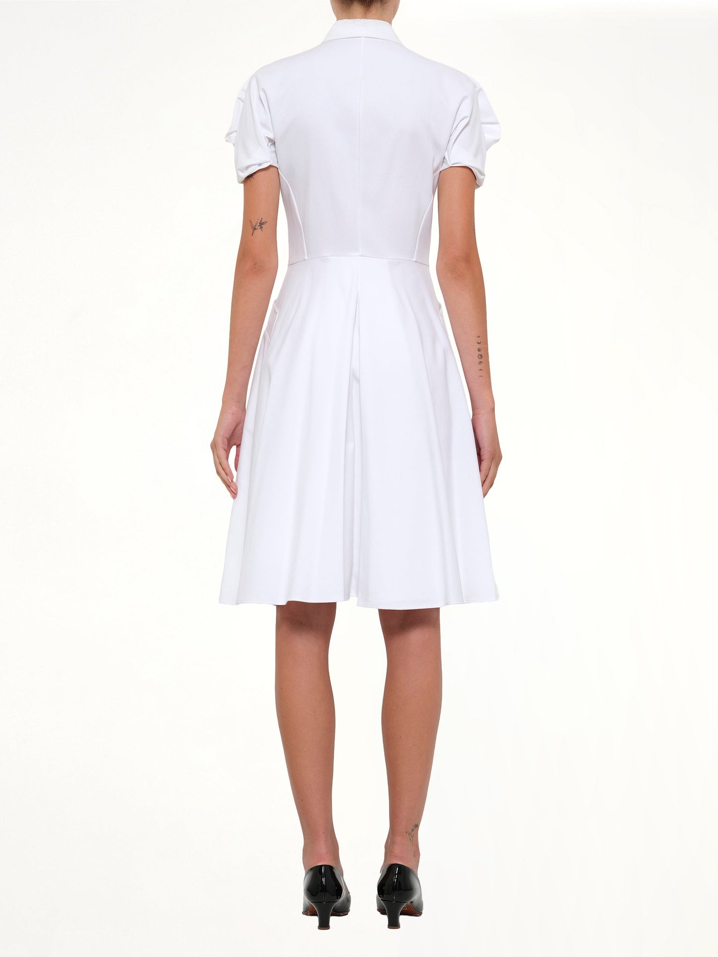ALEXANDER MCQUEEN Short Sleeve Short Dress (White)