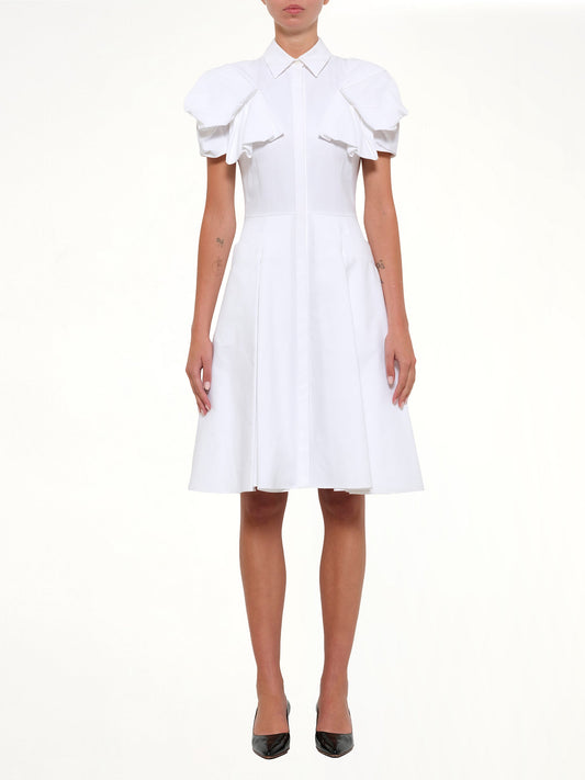 ALEXANDER MCQUEEN Short Sleeve Short Dress (White)